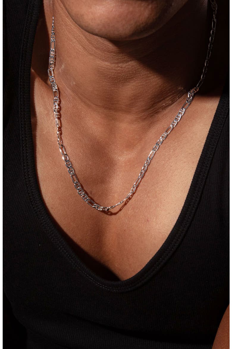 Figaro Cut Chain In Silver, Alternate, color, Silver