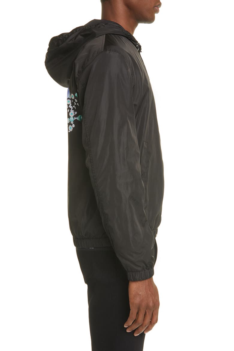 Print Windbreaker Jacket, Alternate, color, BLACK