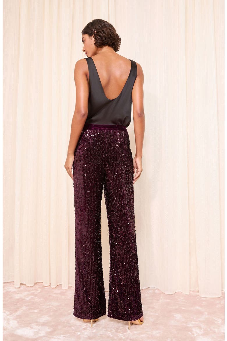 Wide Leg Sequin Pants, Alternate, color, RED