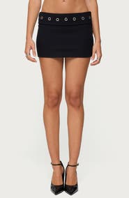 EDIKTED Havana Grommet Foldover Low Rise Miniskort