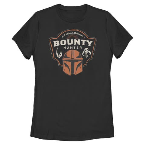 Women's Star Wars The Mandalorian and Grogu Bounty Hunter Logo  Graphic T-Shirt