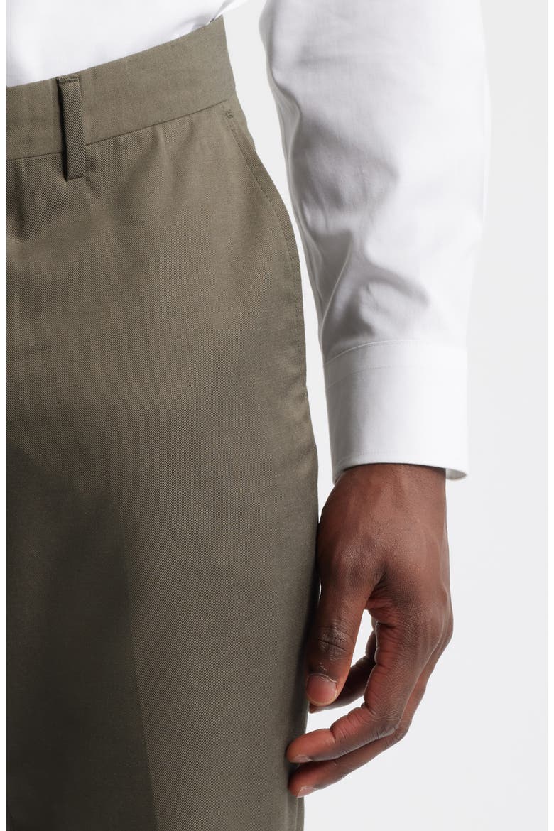 Trim Fit Flat Front Lyocell & Cotton Twill Chinos, Alternate, color, OLIVE