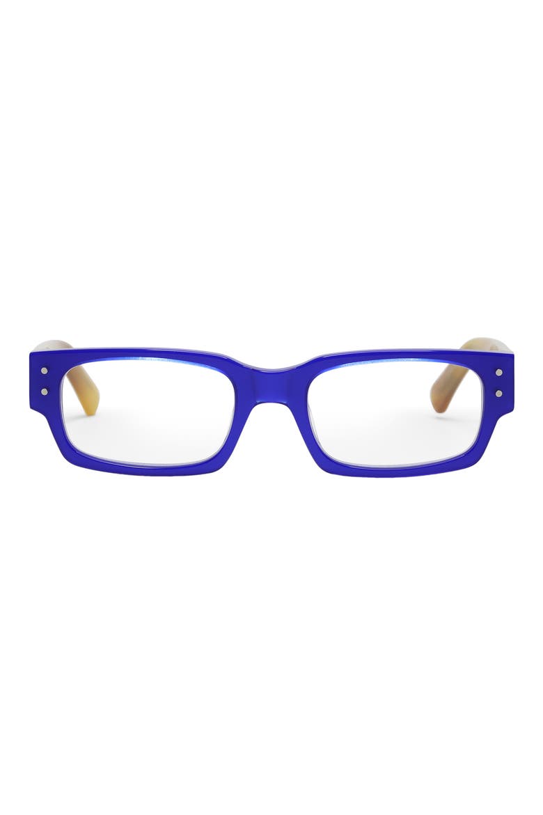 Peckerhead 50mm Rectangular Reading Glasses, Alternate, color, COBALT/ BLONDE/ CLEAR