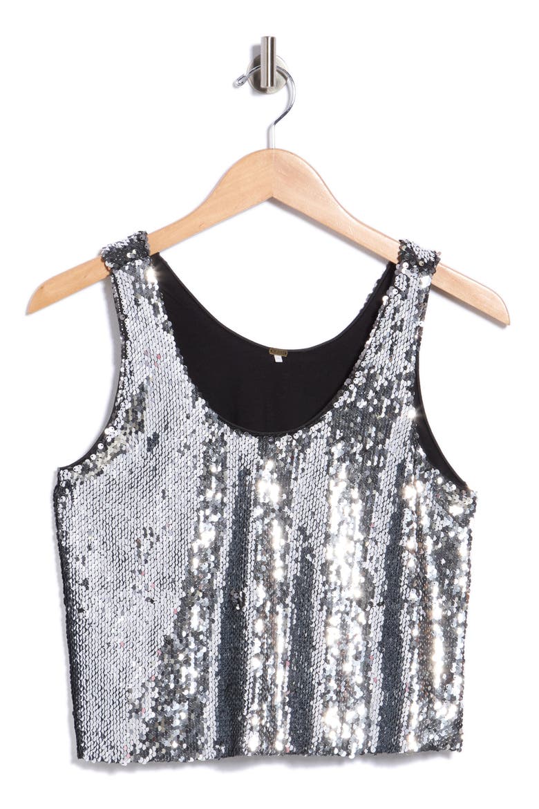 Octavia Sequin Tank Top, Alternate, color, SILVER 2-TONE