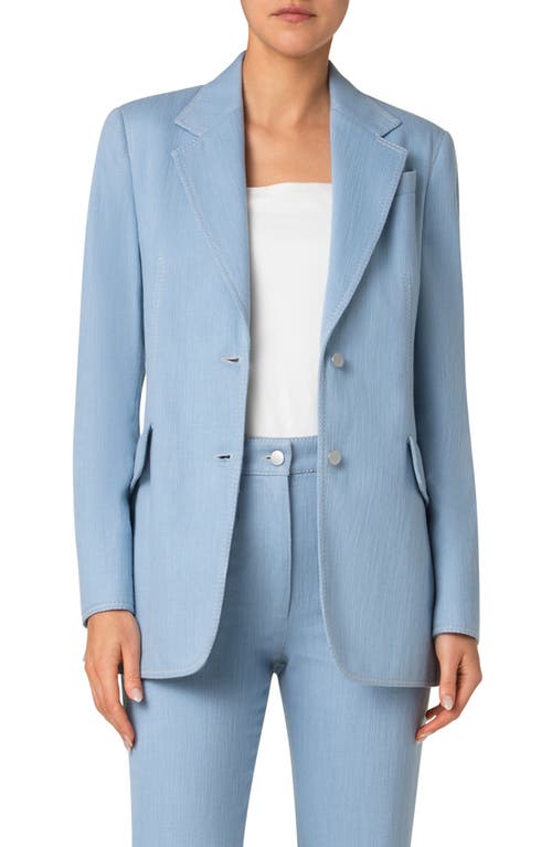 Akris Punto Washed Cotton Denim Blazer In Sky