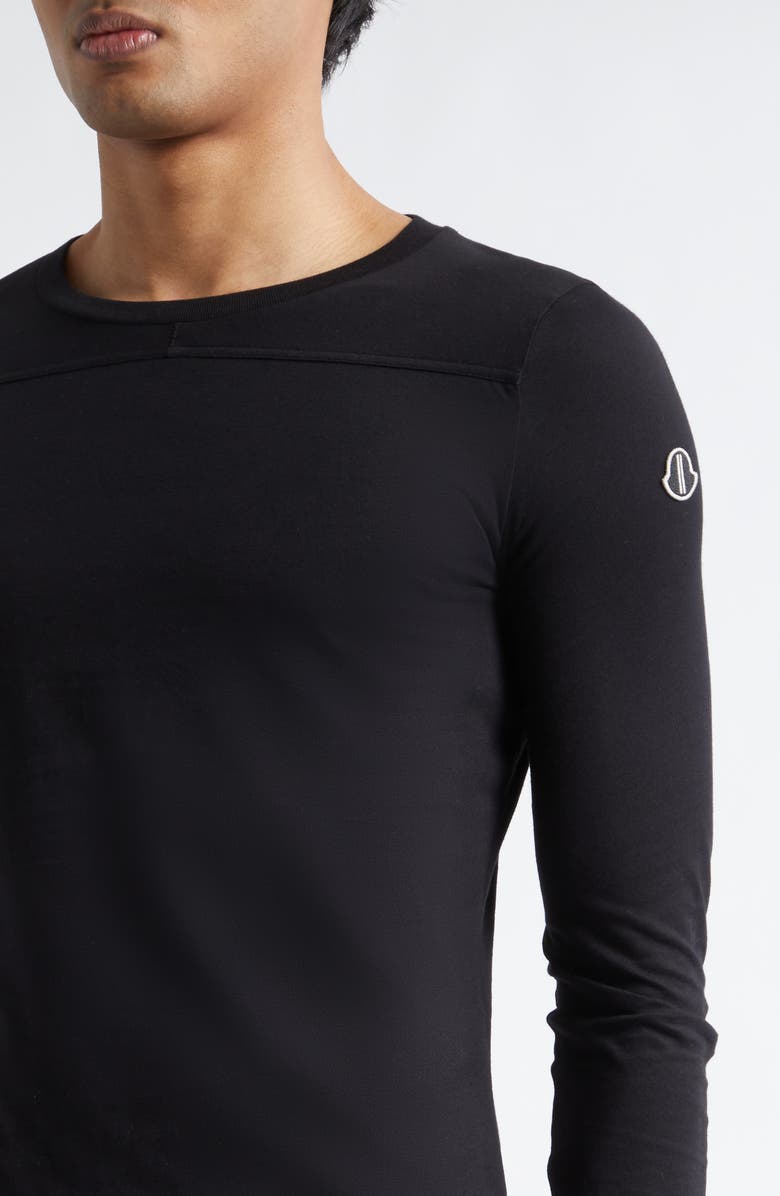 Moncler x Rick Owens Girder Long Sleeve Cotton T-Shirt, Alternate, color, Black