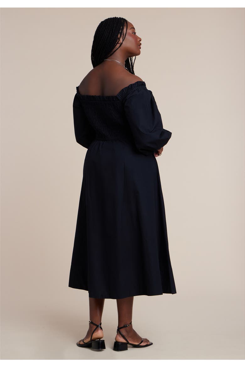Long Sleeve Smocked Maxi Dress, Alternate, color, BLACK ONYX
