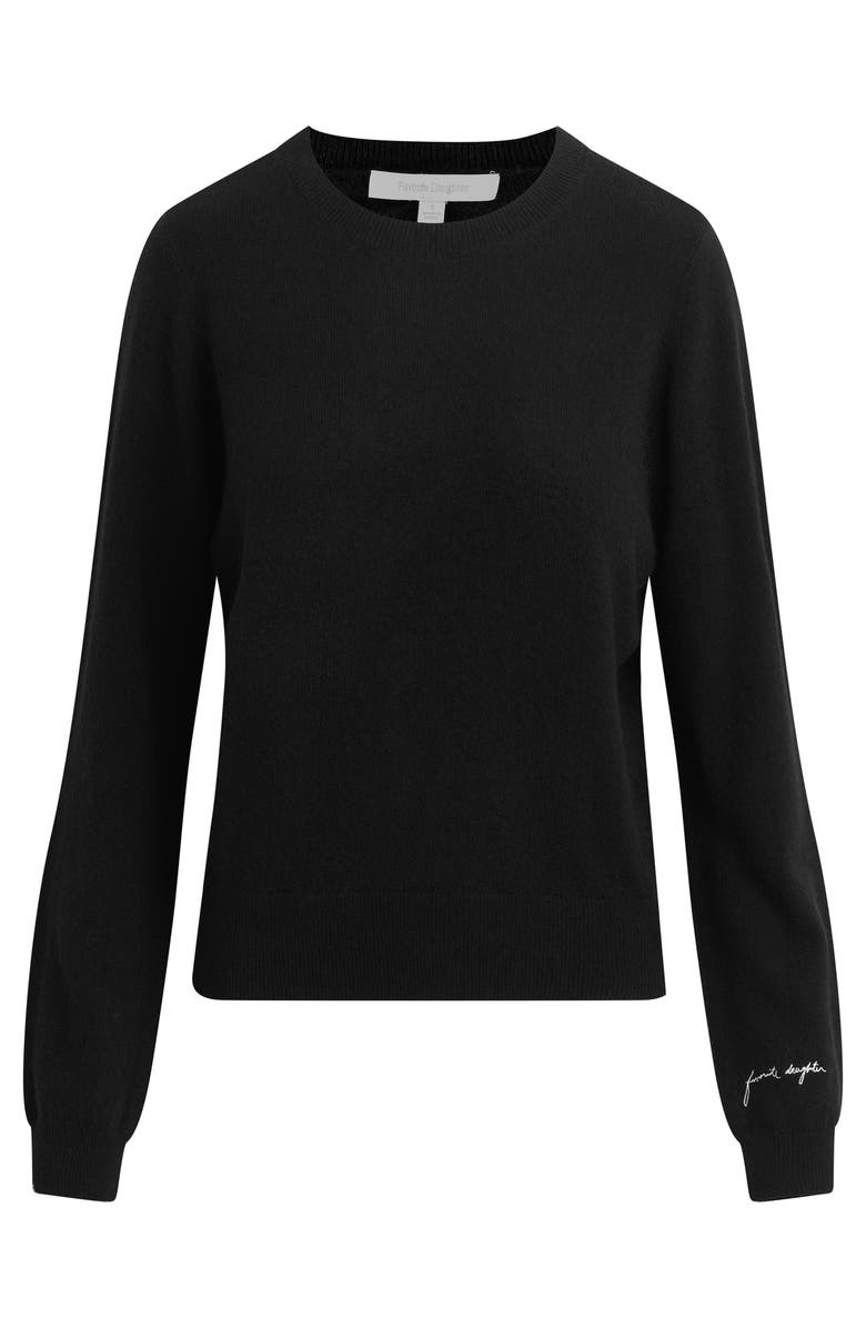 Favorite Daughter Cashmere Crewneck Sweater, Alternate, color, Black