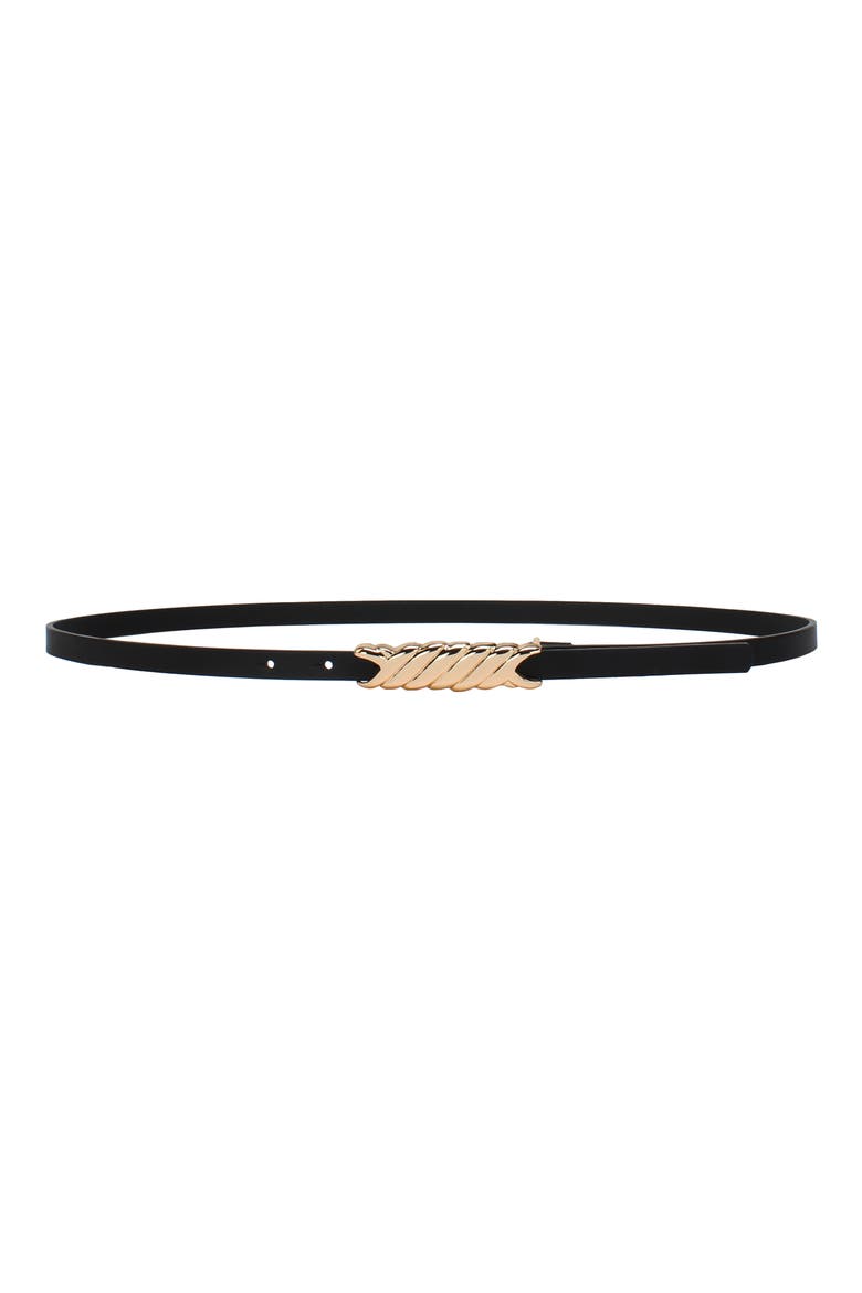 Novelty Twisted Buckle Belt, Main, color, BLACK
