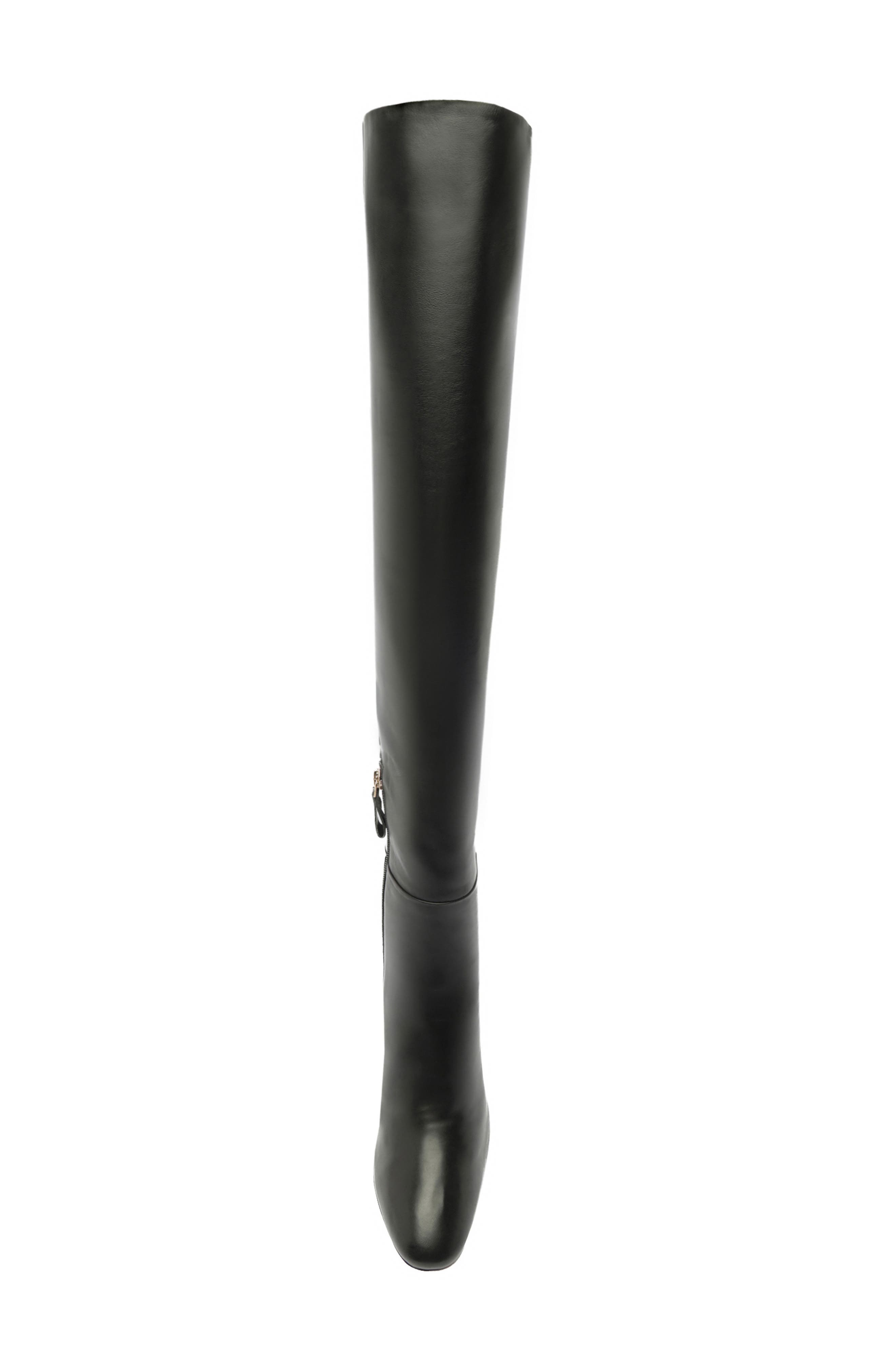 Anna Slouch Knee High Leather Boot, Alternate, color, BLACK