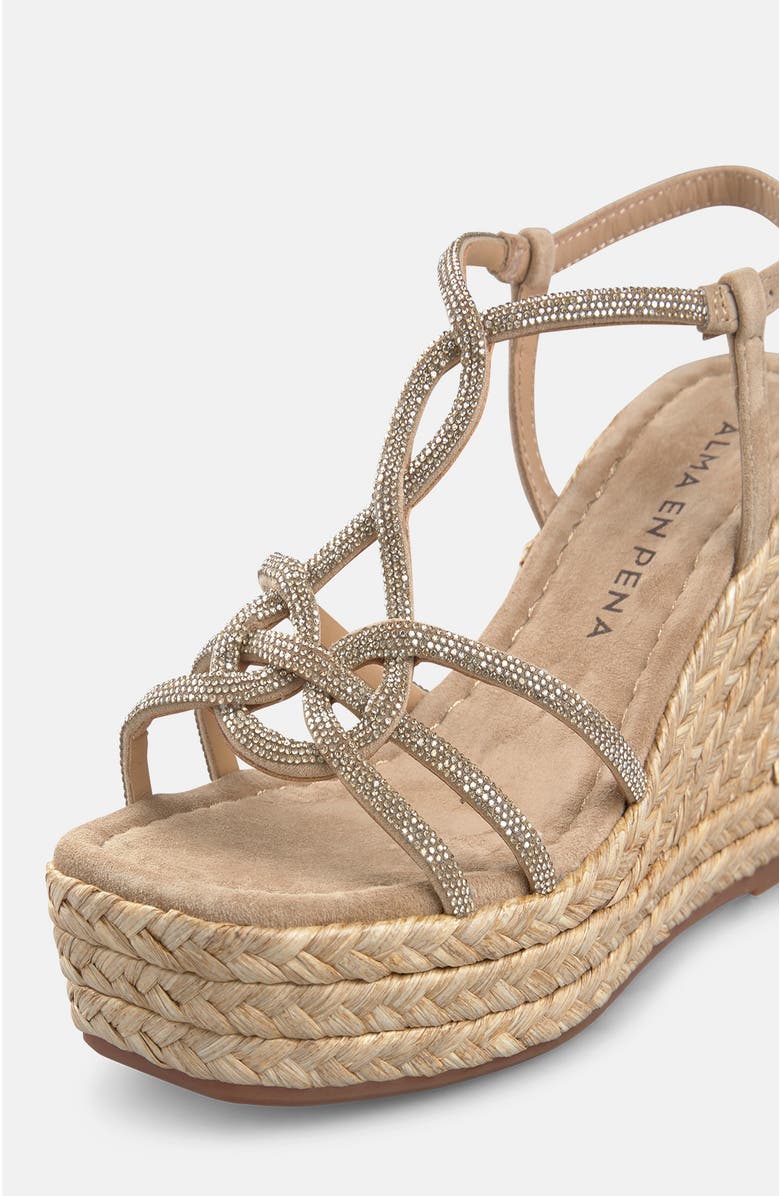Alma en Pena Wedge Interlaced Strips, Alternate, color, Beige
