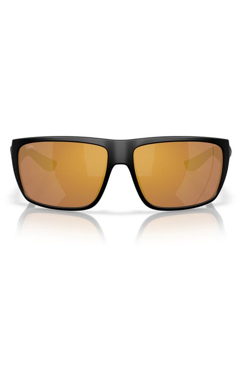 64mm Polarized Rectangular Sunglasses