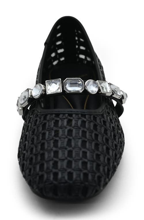 Kenneth Cole Zeta Mary Jane Flat In Black Raffia