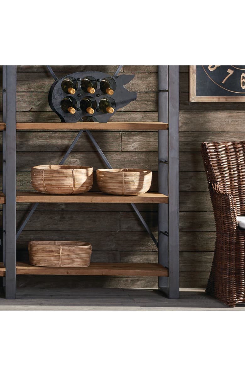 Napa Home & Garden Cane Rattan Low Baskets Set of 3, Alternate, color, Beige