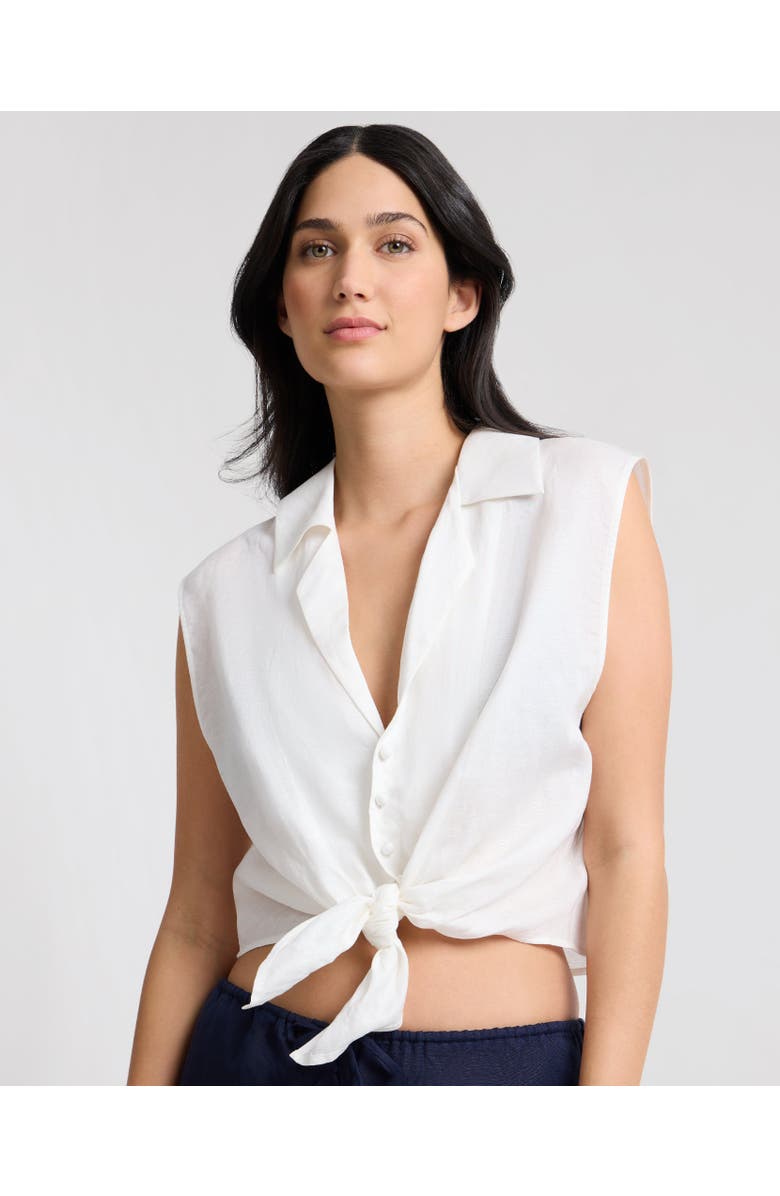 Onia Tie Front Shirt, Alternate, color, White