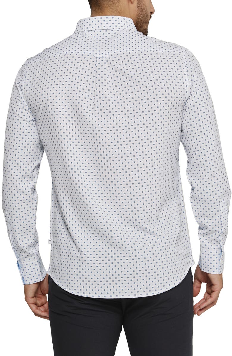 7 Diamonds Amis Medallion Print Performance Button-Up Shirt, Alternate, color, 