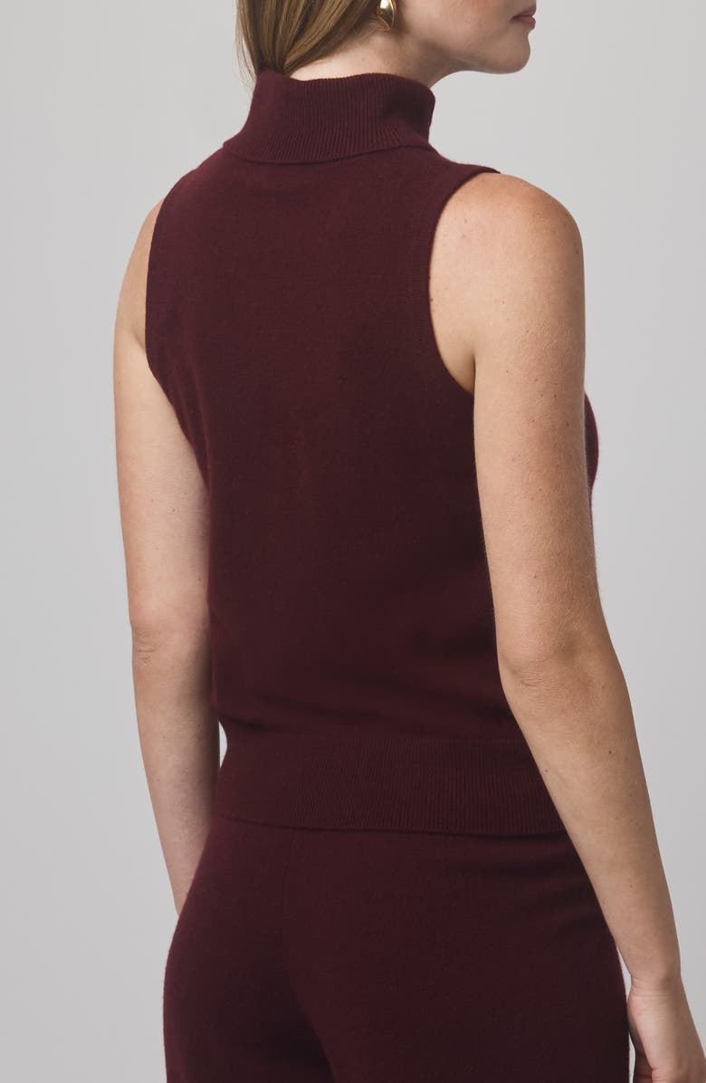 Splendid Tori Sleeveless Turtleneck Cashmere Sweater, Alternate, color, Rosewood