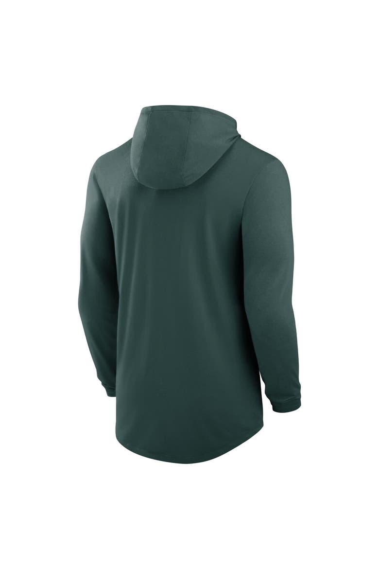 Men's Nike Green Michigan State Spartans Classic Arch Tri-Blend Performance Long Sleeve Hoodie T-Shirt, Alternate, color, Green