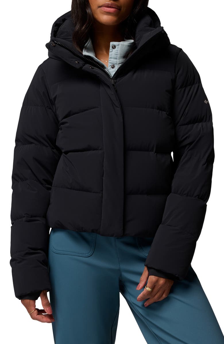 Columbia Amaze Puff Hooded Jacket, Main, color, Black