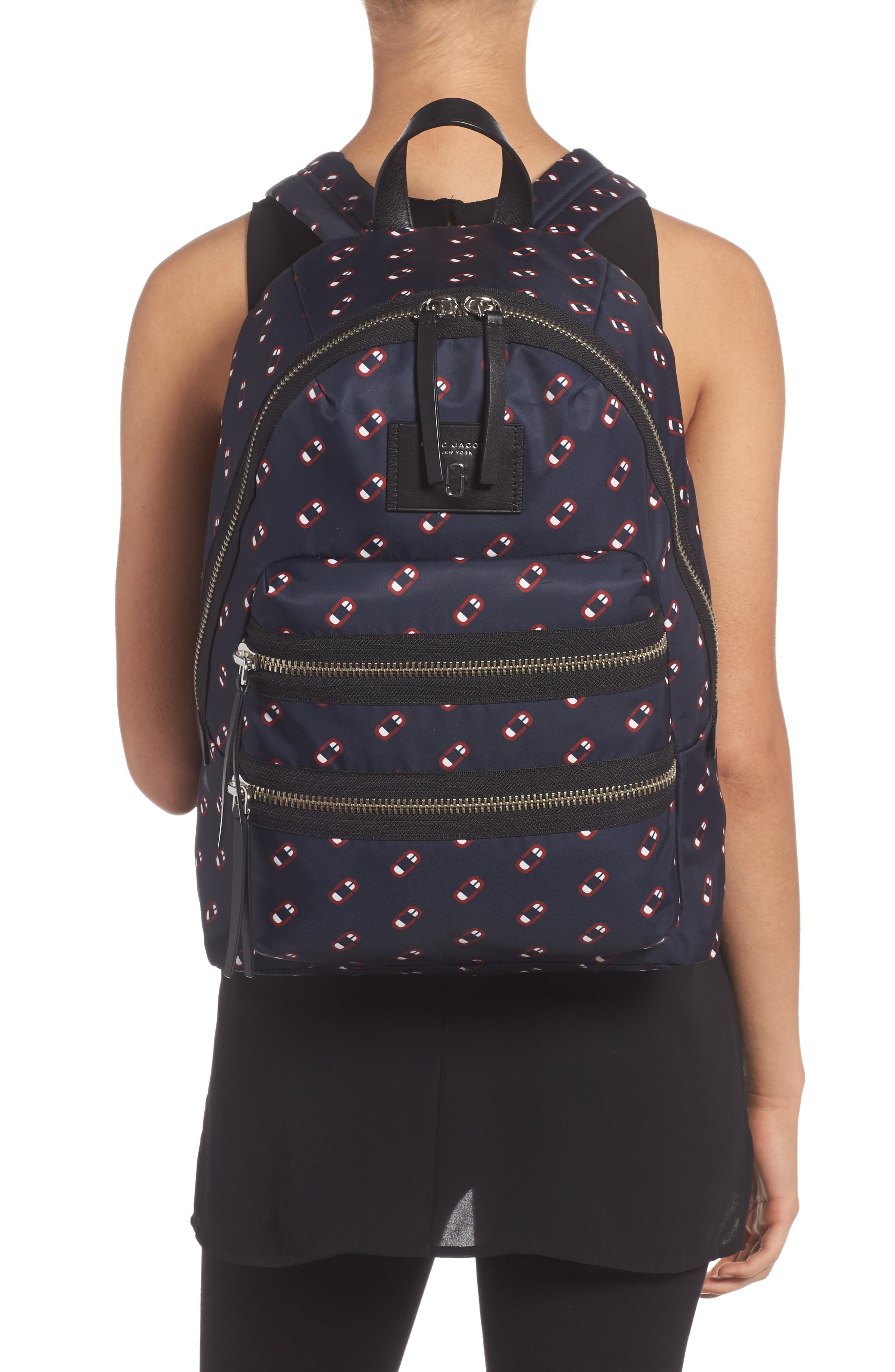 Marc Jacobs Logo Scream Biker Backpack, Alternate, color, 