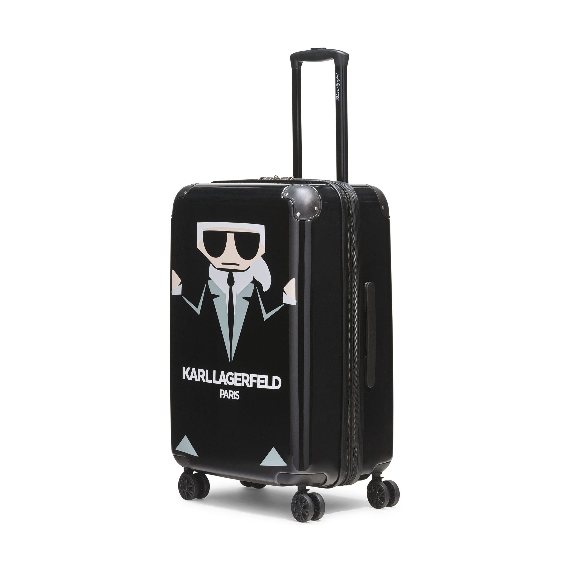 KARL LAGERFELD Karl in A Box Upright Suitcase, Alternate, color, Black