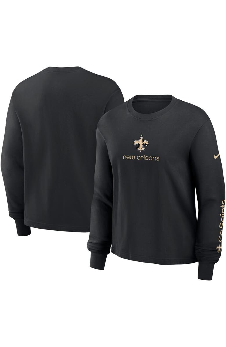 Nike Women's Nike Black New Orleans Saints Boxy Long Sleeve T-Shirt, Alternate, color, Black