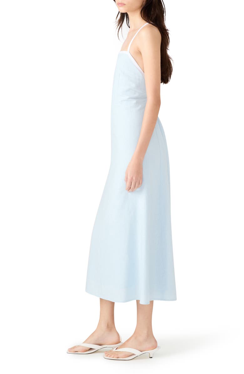 Steve Madden Riyan Linen Blend A-Line Sundress, Alternate, color, Powder Blue