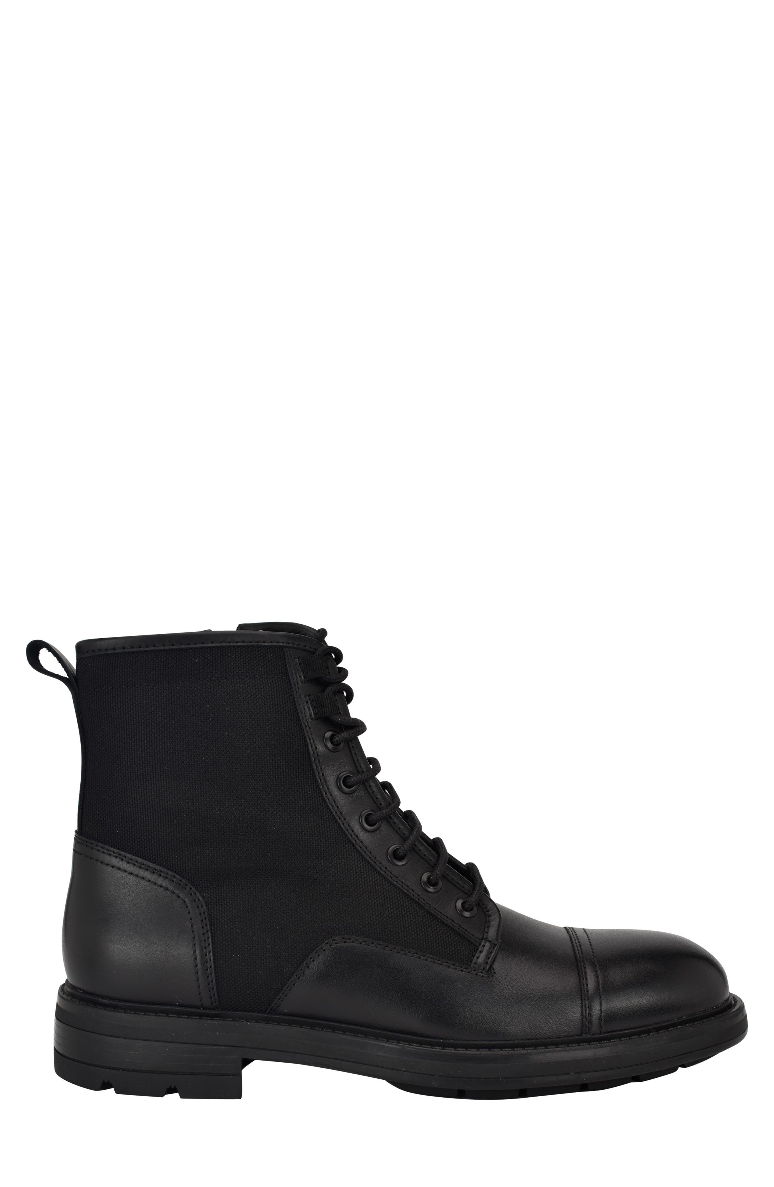Calvin Klein Domly Lace-Up Cap Toe Boot, Alternate, color, 