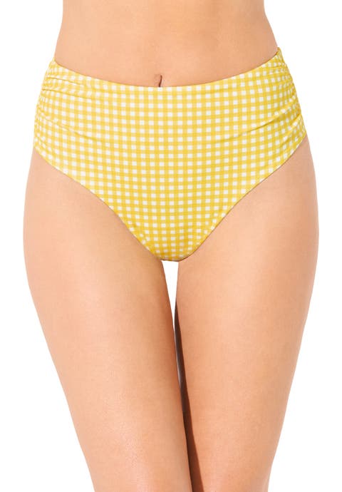 Side Shirred High Waist Swim Brief (Plus Available)