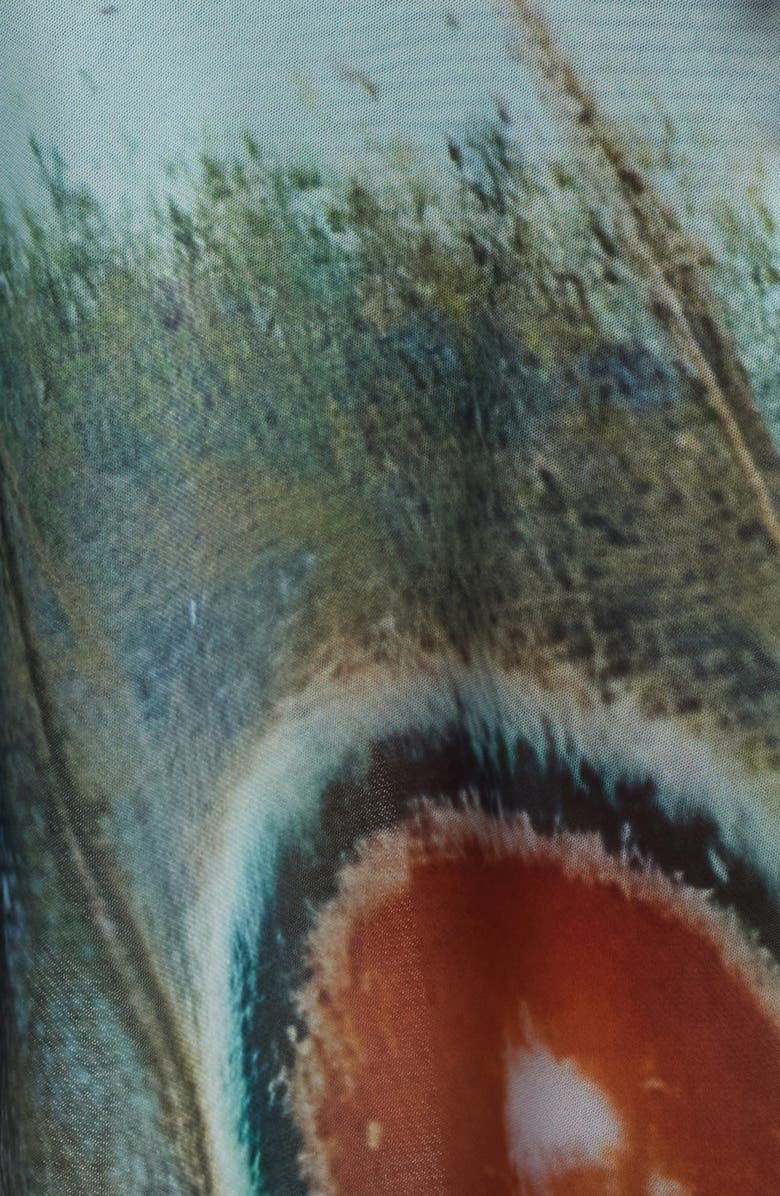 Feners Festa Print Plunge Halter Neck Crop Top, Alternate, color, Marbre