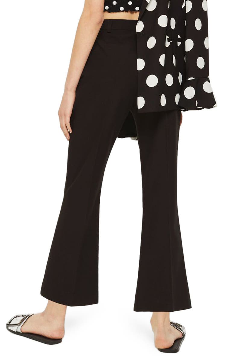 Topshop Slim Kick Flare Trousers, Alternate, color, 