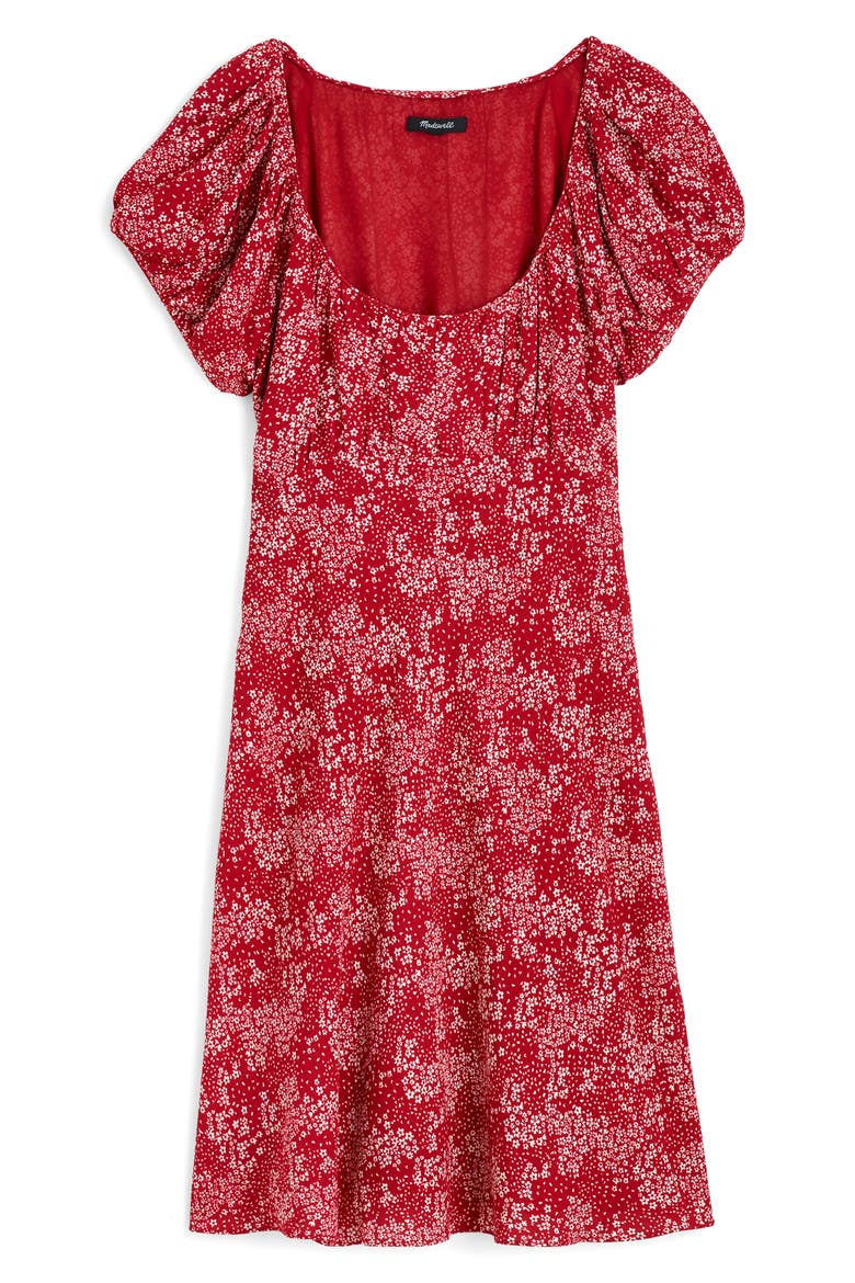 Floral Ruched Scoop Neck Minidress, Alternate, color, HARPER FLORAL RED WHITE
