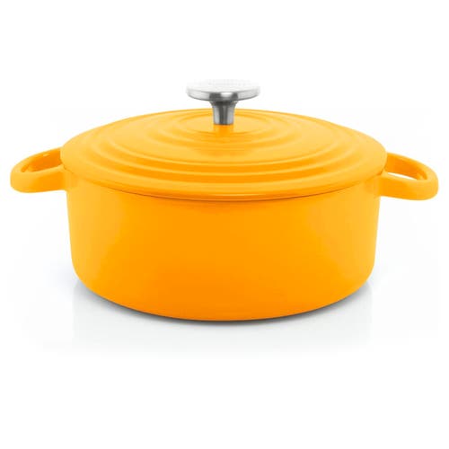 Chantal 3 Qt Round Cast Iron Dutch Oven In Yellow