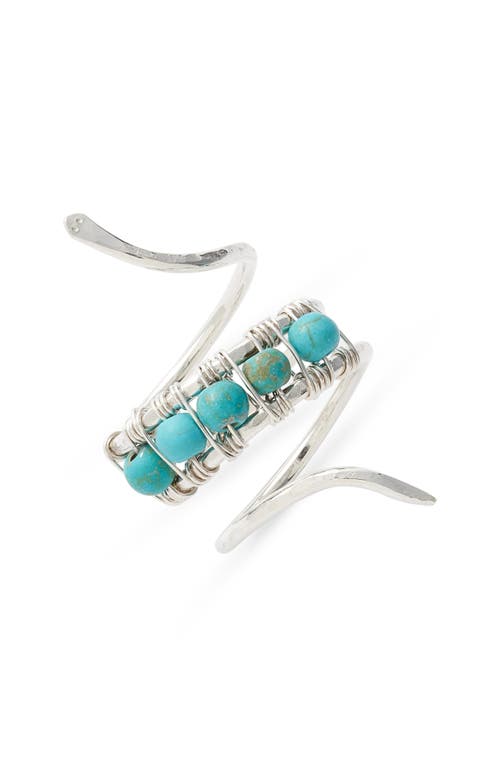 Nashelle Beaded Snake Ring In Metallic