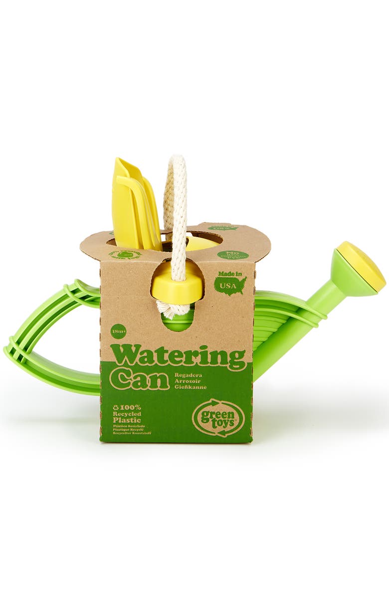 Green Toys Watering Can, Green, 3 piece Tool Set, 18mo+, Alternate, color, Multicolored