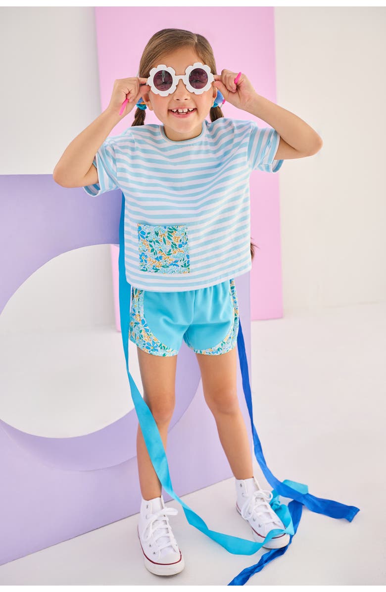 BISBY Kids' Active Track Short, Alternate, color, Frangipani Blue