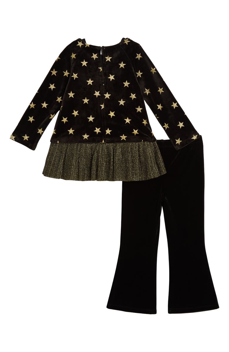 Pippa & Julie Kids' Camilla Stars Velvet Top, Tank & Pants Set, Alternate, color, Black