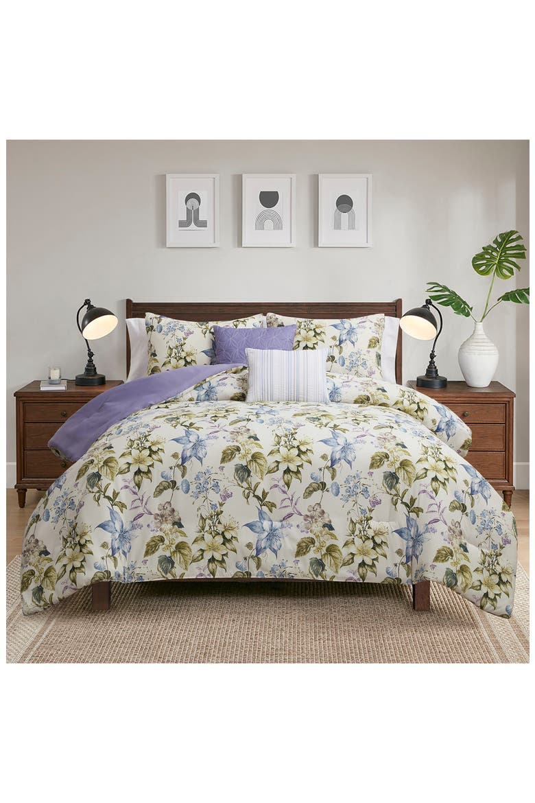 5-Piece Comforter Set, Alternate, color, LILAC/BLUE/CREAM