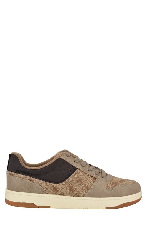 Guess Tyron Monogram Sneaker In Taupe Logo Multi