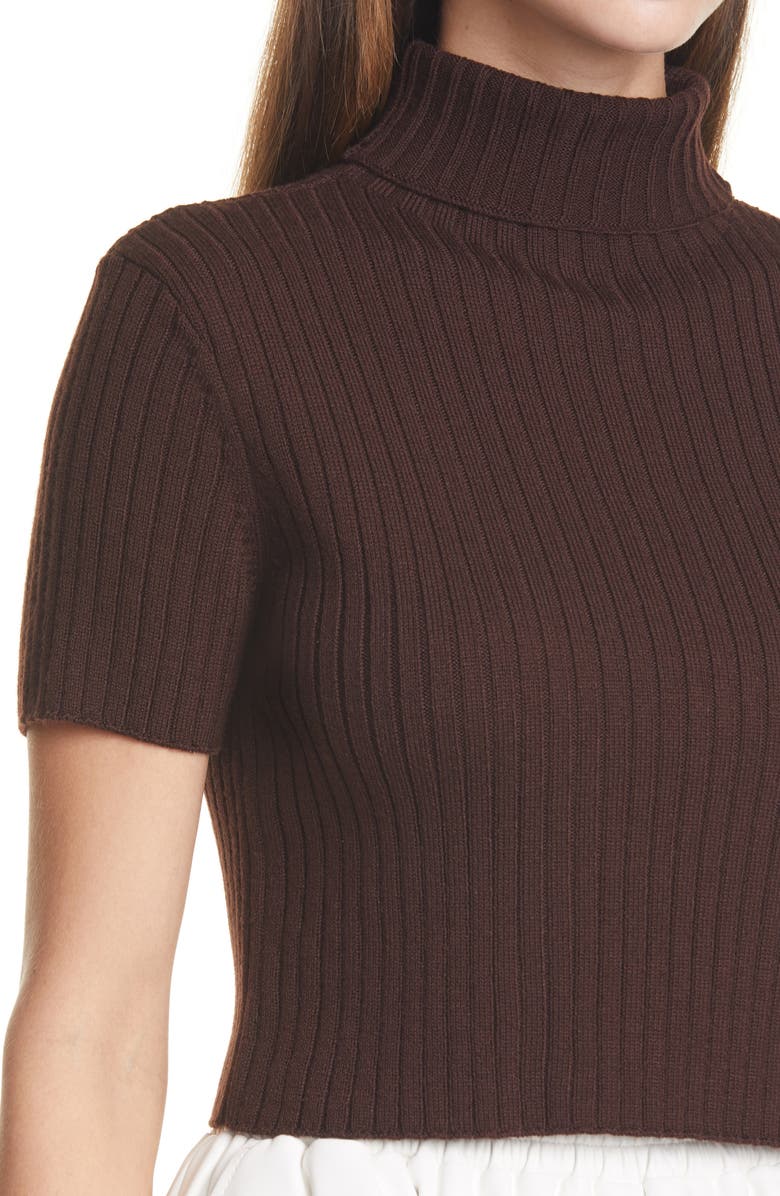 STAUD Lilou Crop Wool Blend Turtleneck Top, Alternate, color,