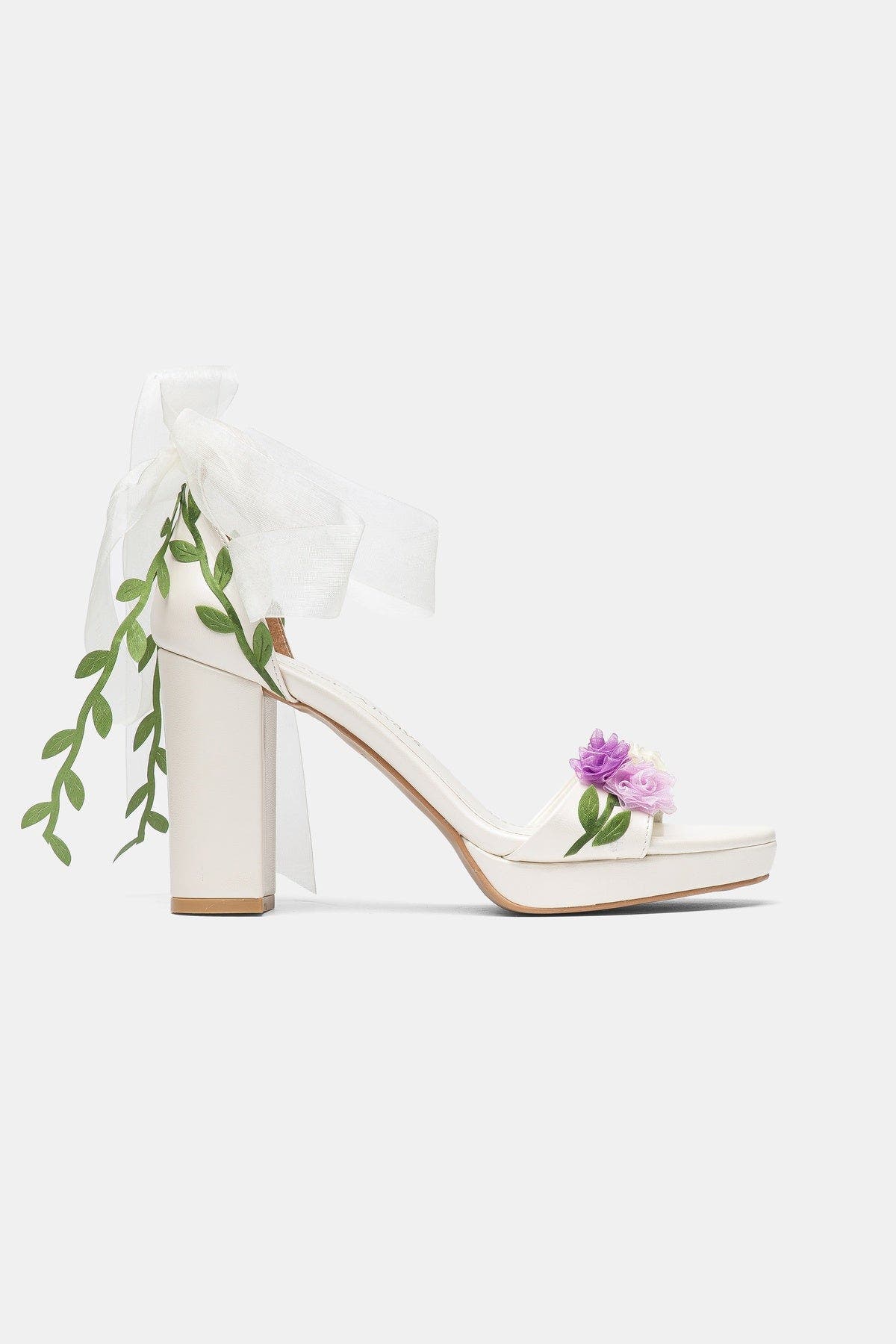 Ophelia Floral Platform Bridal Sandal, Alternate, color, Ivory