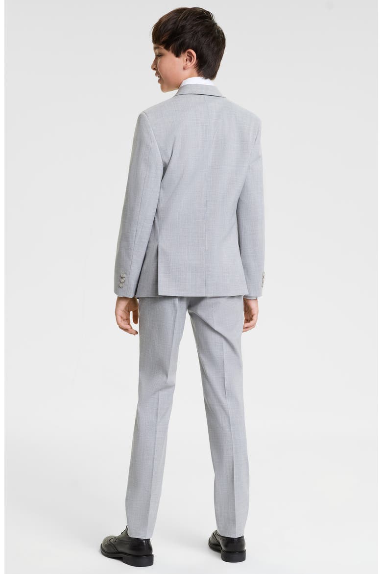 Kids' Grey Check Stretch Suit, Alternate, color, LIGHT GREY