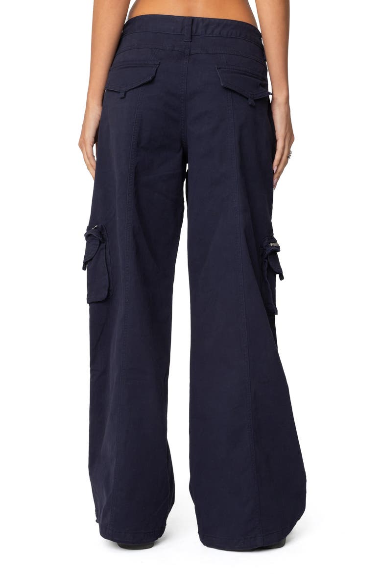Kimmie Wide Leg Cargo Pants, Alternate, color, NAVY