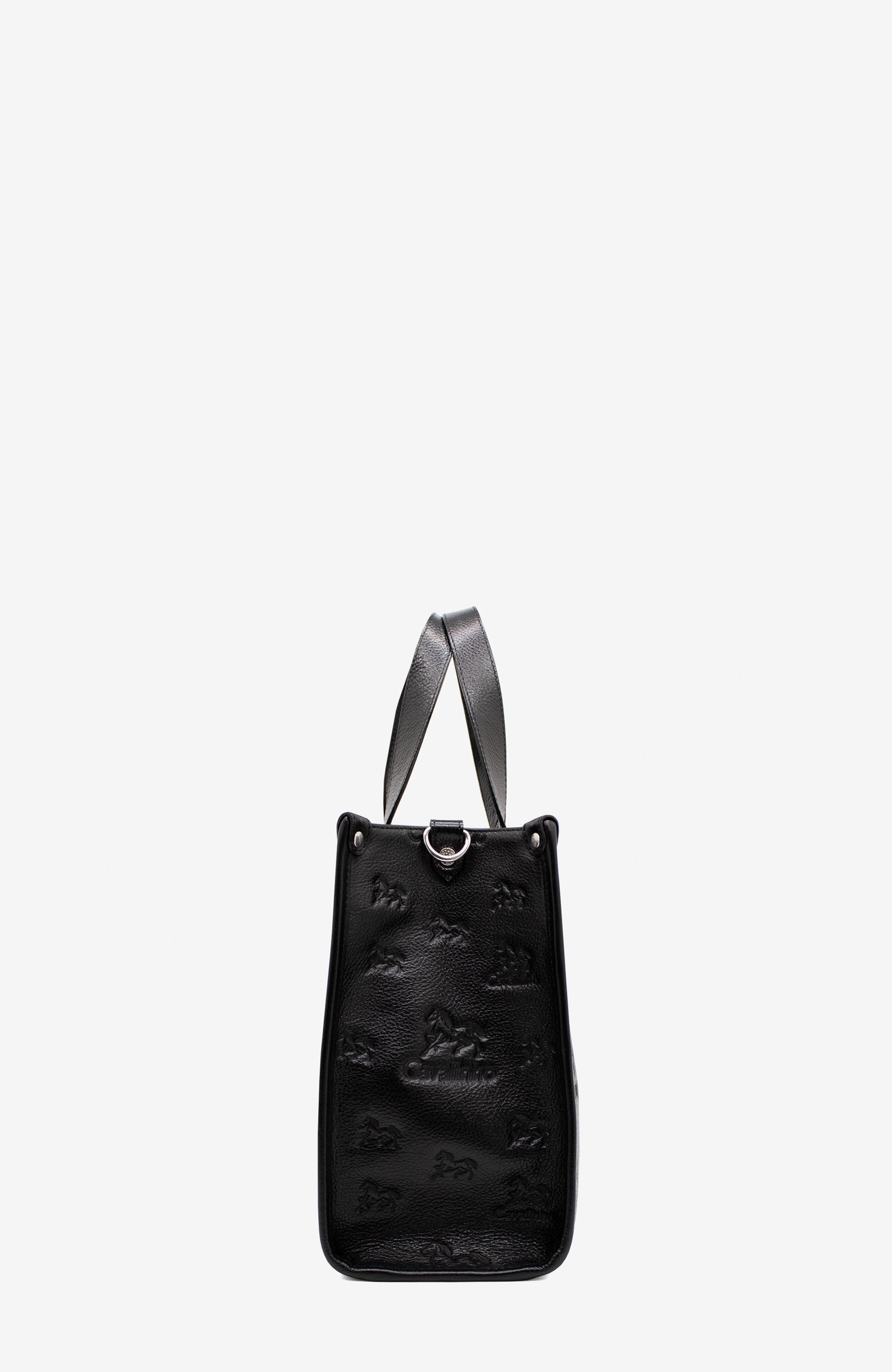 Cavalo Lusitano Leather Handbag 551, Alternate, color, Black