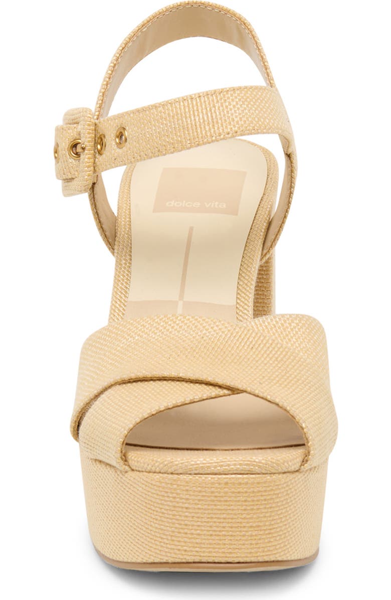Dolce Vita Ciara Platform Ankle Strap Sandal, Alternate, color, Light Natural Raffia