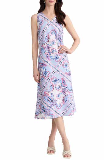 Paisley Print Sleeveless Midi Dress