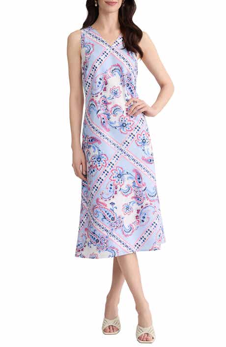 Paisley Print Sleeveless Midi Dress