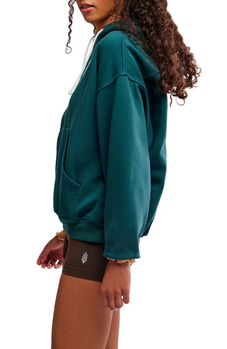 Free People FP Movement Final Call Graphic Hoodie, Alternate, color, Evergreen Combo