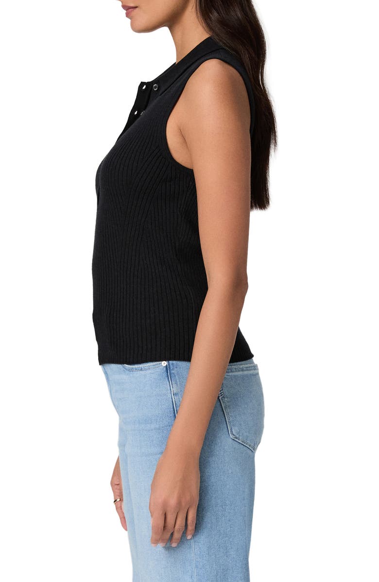 PAIGE Vesta Rib Sleeveless Polo, Alternate, color, Black