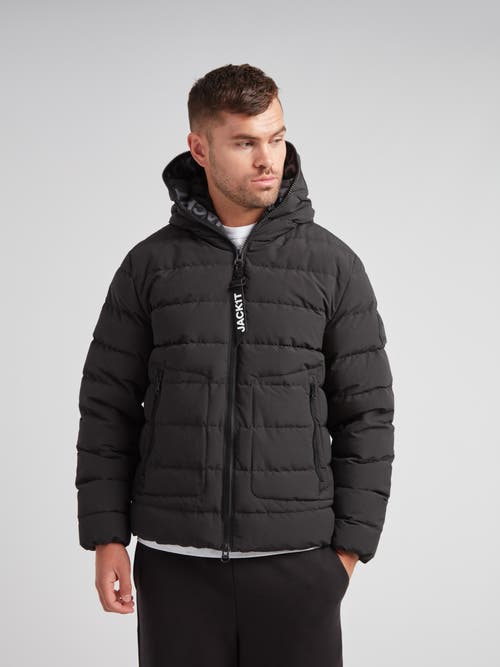 Jack1t R4d Tramline Hooded Puffer Jacket In Black